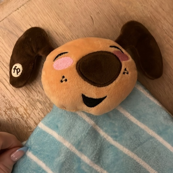 Fisher-Price Dogs & Puppies Baby Lovey Security Blanket Striped Blue - Picture 2 of 9